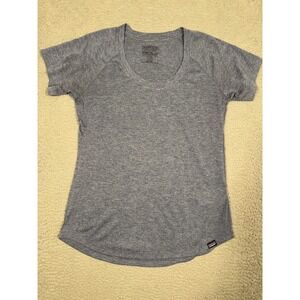 Patagonia Capilene Cool Trail Shirt Womens XS Blue Heathered Short Sleeve Scoop